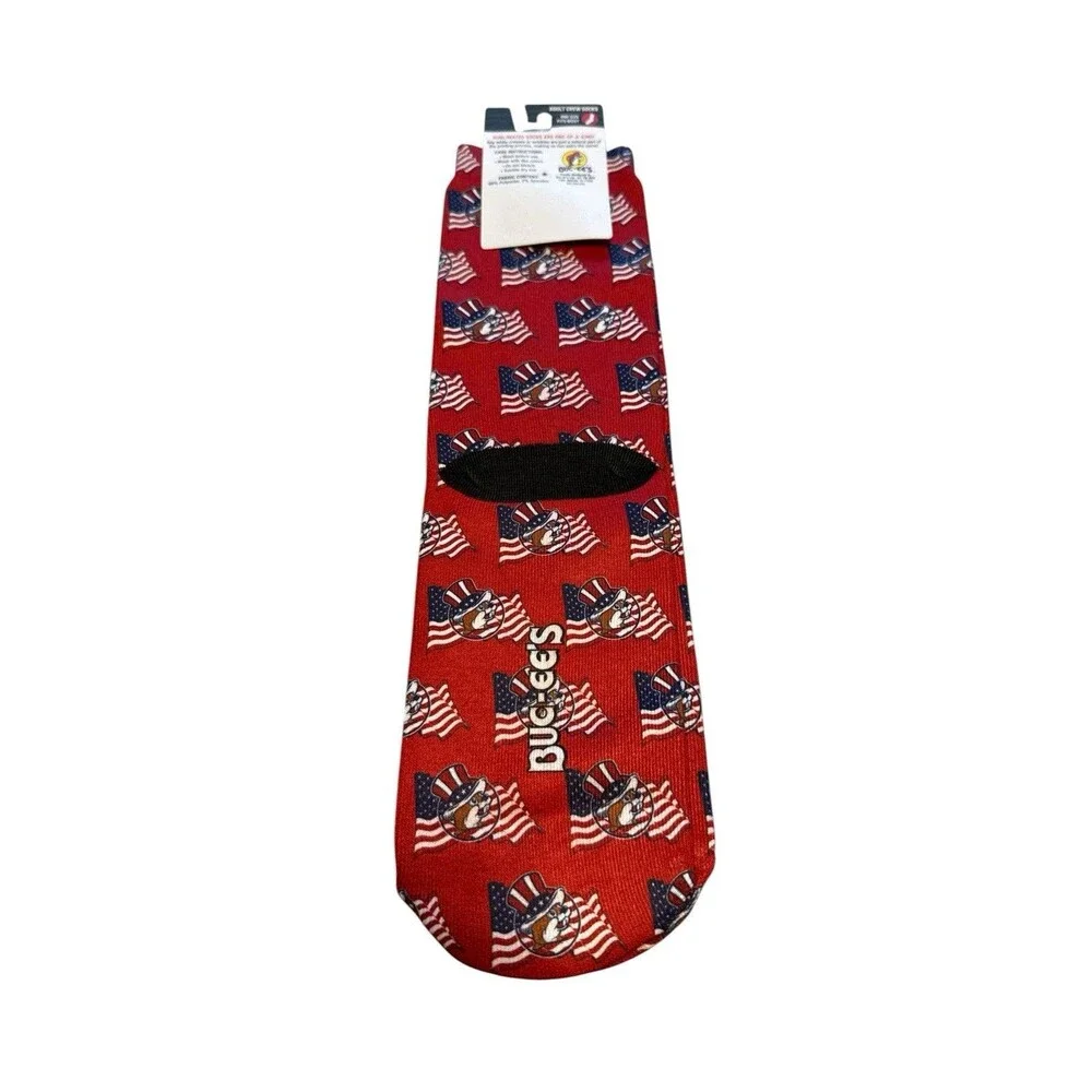 Buc-ee’s Adult Crew Socks Unisex - Bucky Logo, American Flag  Patriotic 250th
